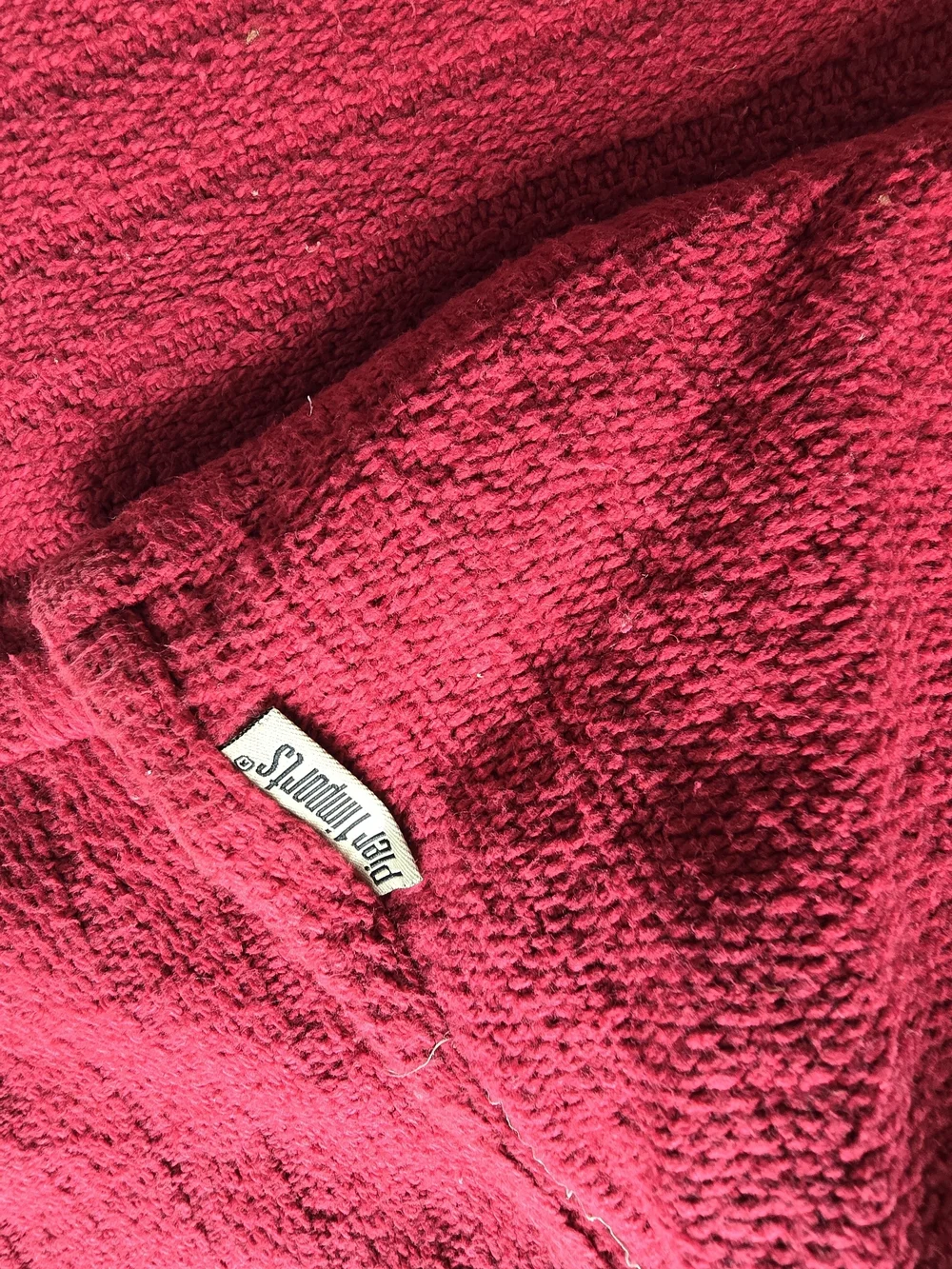 Pier 1 Hot Red Ribbed Throw Blanket